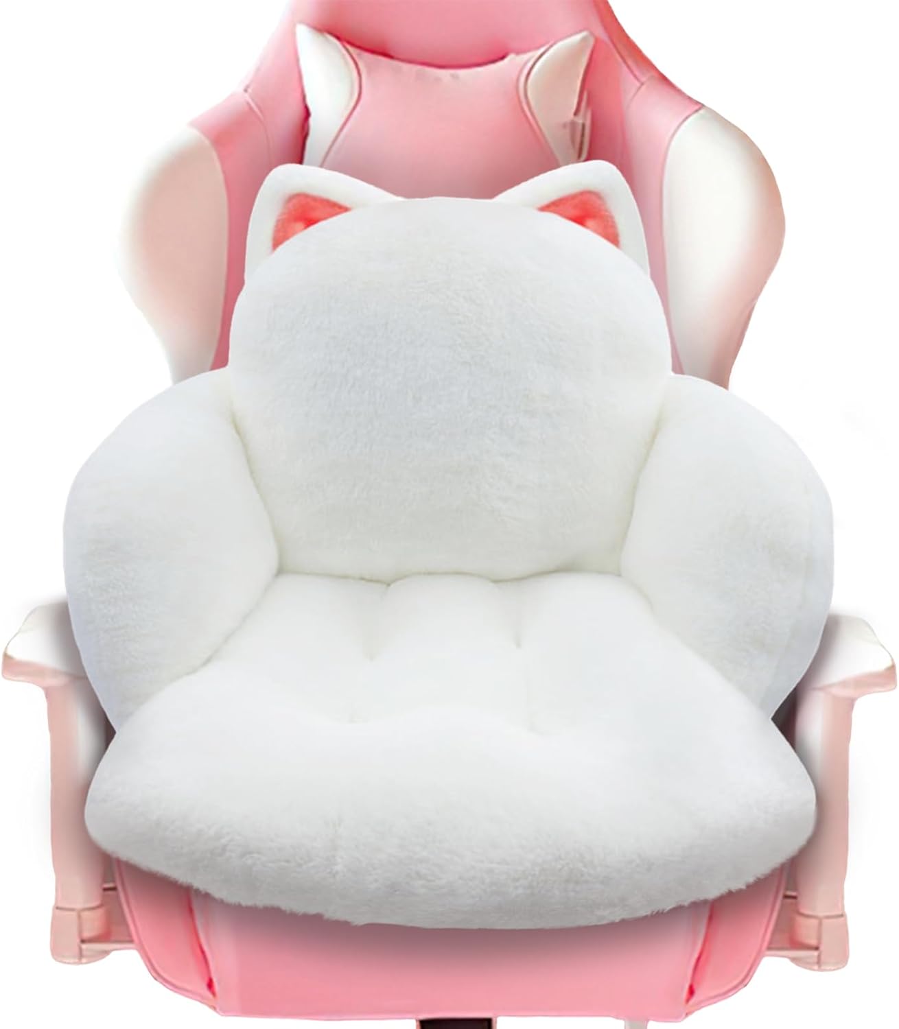 QIUODO Cute Chair Cushion, Gaming Chair Cushion with Backrest NonSlip, Comfy Seat