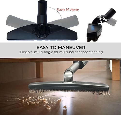 Miniatura 8 de Accesorio para suelo duro de crin para pisos de madera y baldosas más adaptador de manguera de vacío compatible con la mayoría de aspiradoras,
