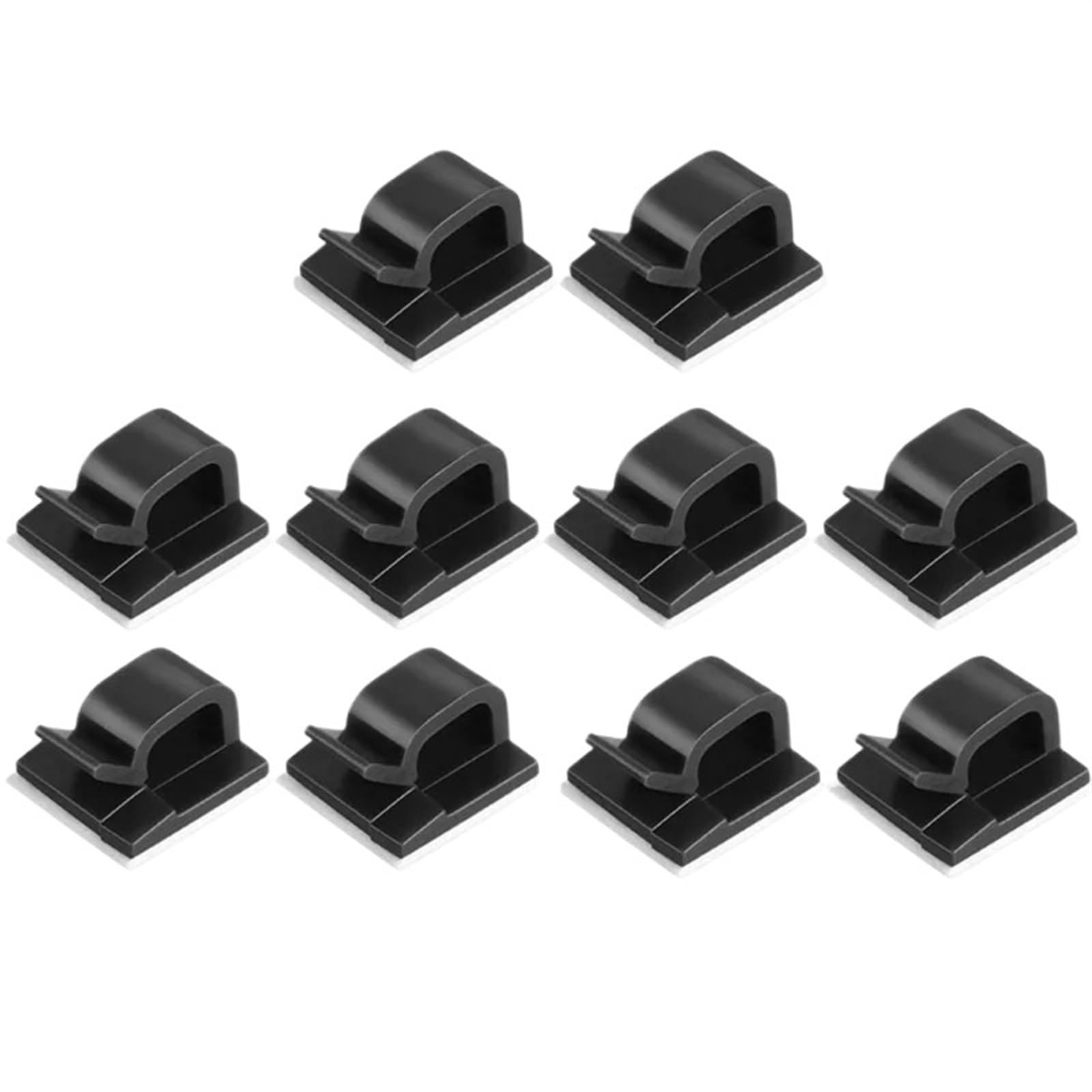 50/100 Stück Kabel-Organizer-Clips for USB-Ladedatenleitungen, Spulenwickler, wandmontierter Kabelhalter, selbstklebender Kabelclip(50Pcs-Black)