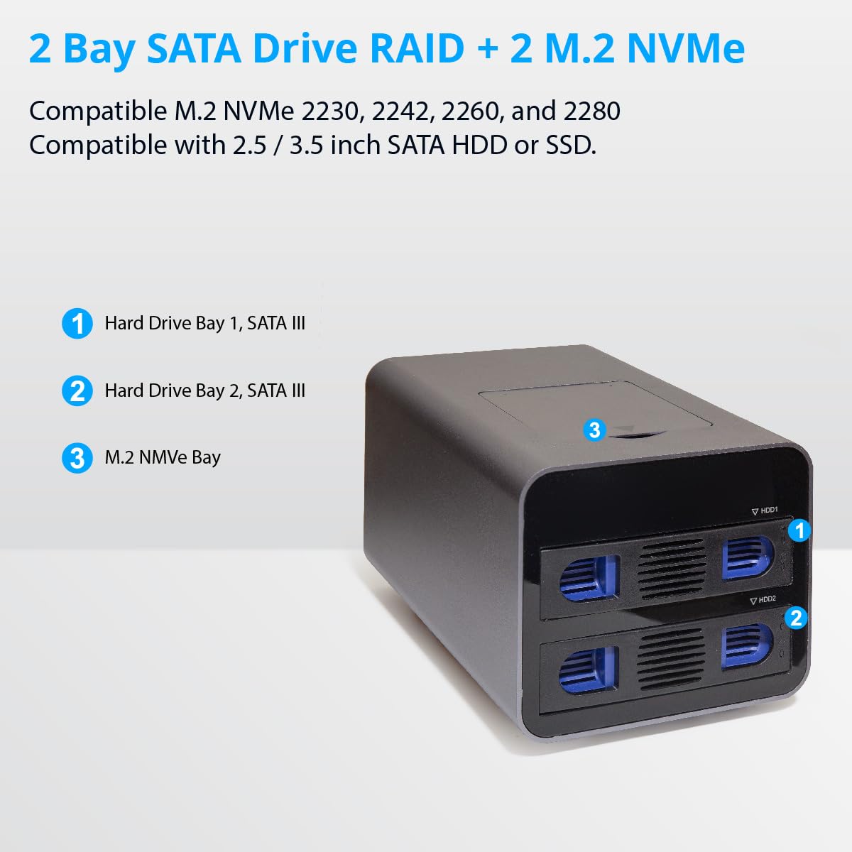 Amazon.com: USB 3.2 (10Gbps) Type-C 2 Bay 2.5 Inch and 3.5 Inch