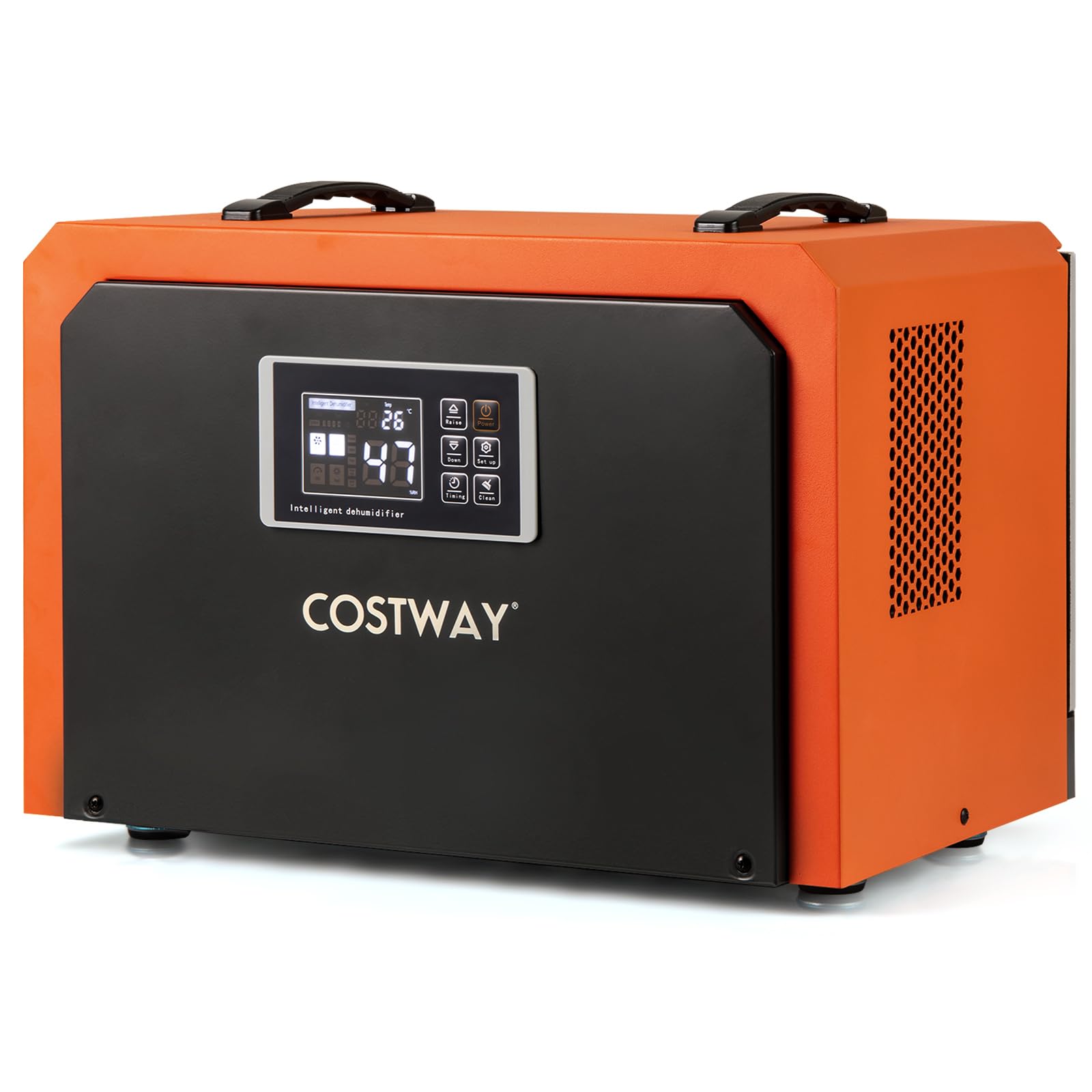 COSTWAY Deshumidificador Industrial 60L/día, Deshumidificador Comercial con Manguera de Drenaje, Temporizador 24H, Descongelación Automática, para Sótano, Almacén, hasta 560 ㎡