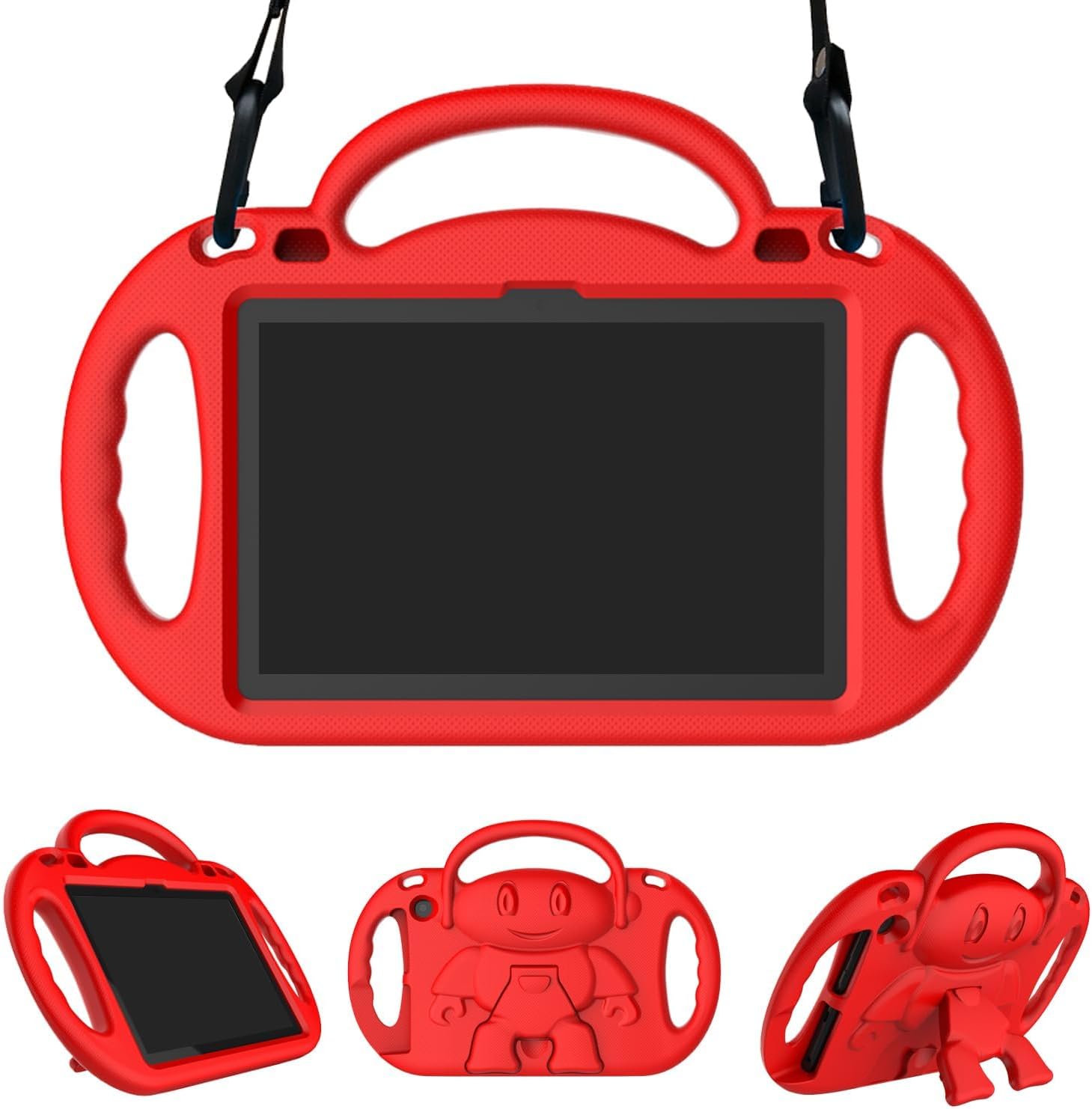 Lightweight Shockproof Case with Handle Stand and Kickstand, Incompatible with Xiaomi Pad - RED