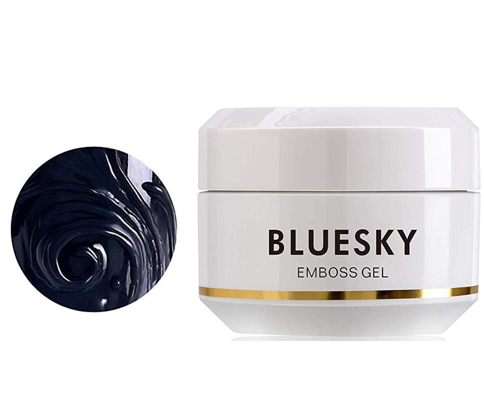 Bluesky UV Gel Emboss Carving Gel for Nail Art, Black, 01, 8 ml (Requires Curing Under UV/LED Lamp)
