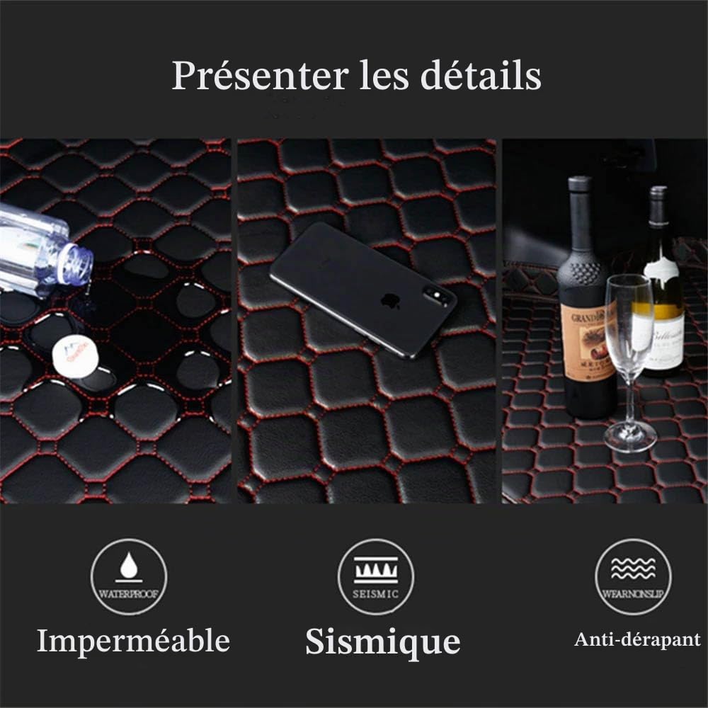 Tapis de Coffre de Voiture en Cuir PU pour BMW X2 U10 2024, Doublure étanche de Coffre arrière personnalisés Accessoires intérieurs,C:Black+Blue