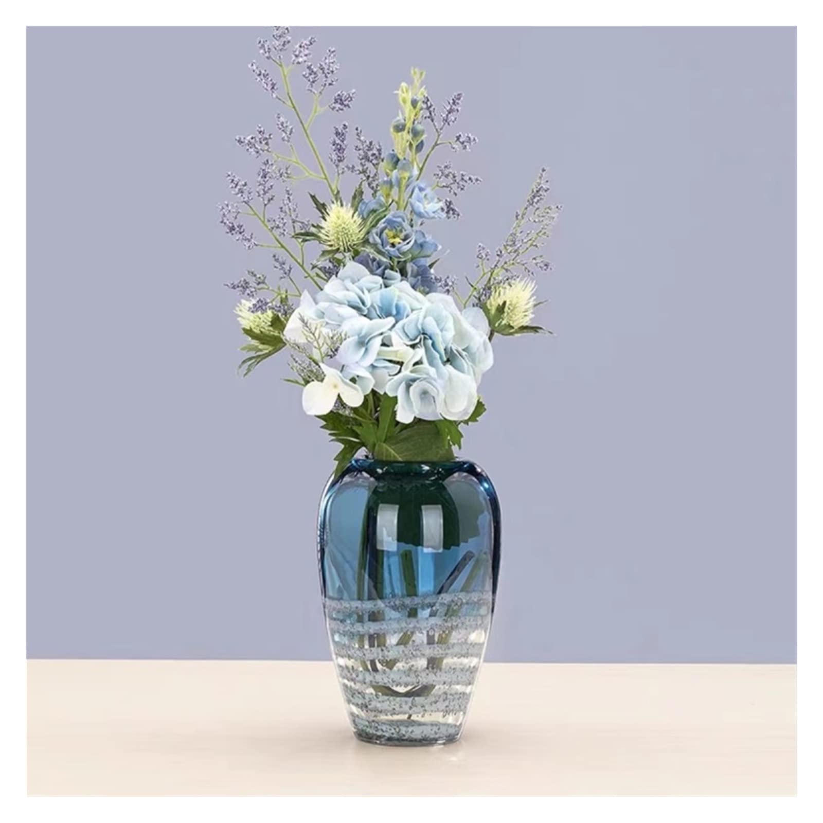 flower vase Light Luxury And Simple Table Creative Wave Glass Vase Decoration Living Room Flower Arrangement Nordic(Small)