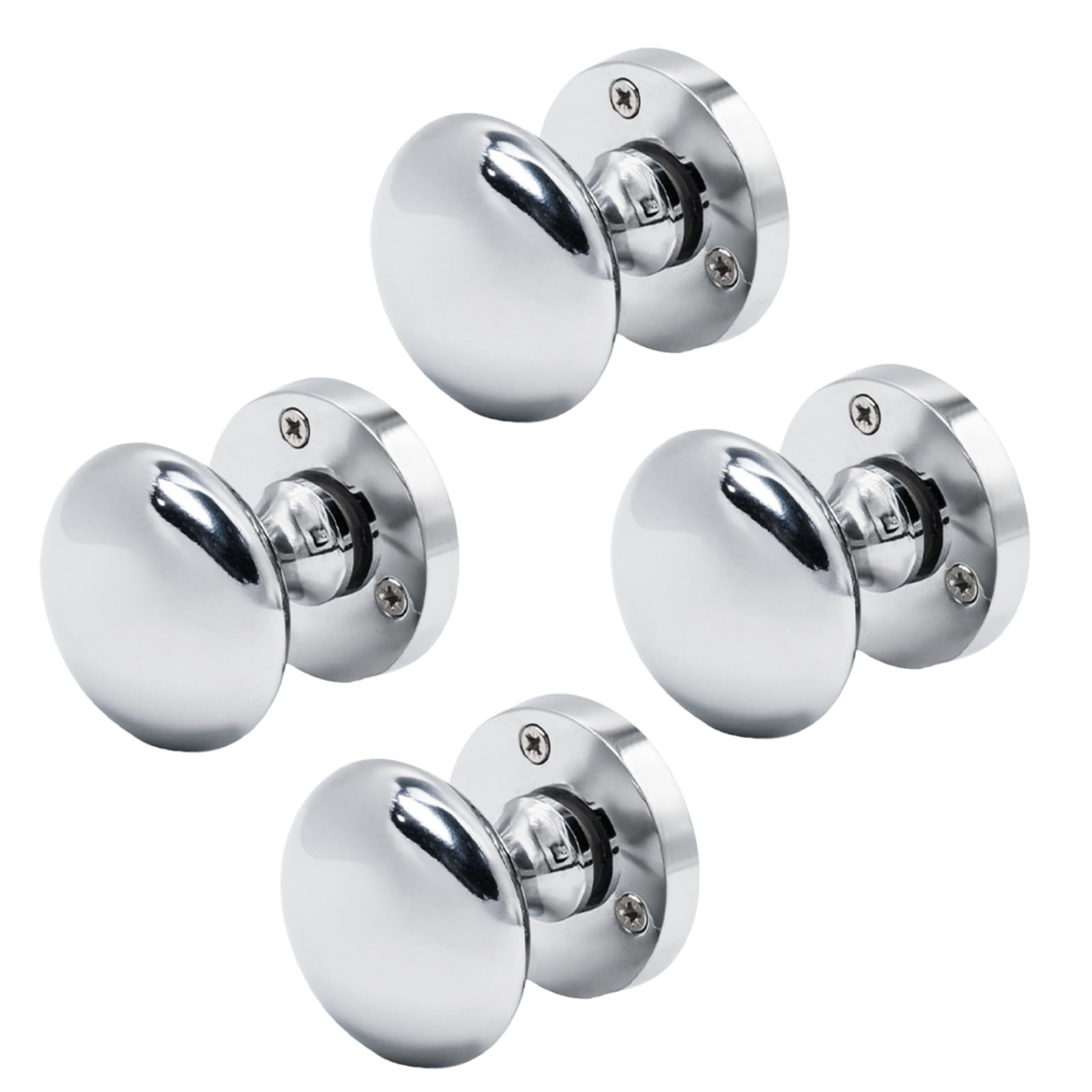 Eai Polished Chrome Chrome Door Knobs - 2 Pairs Of Victorian Mortice Knobs (55Mm) For Internal Doors