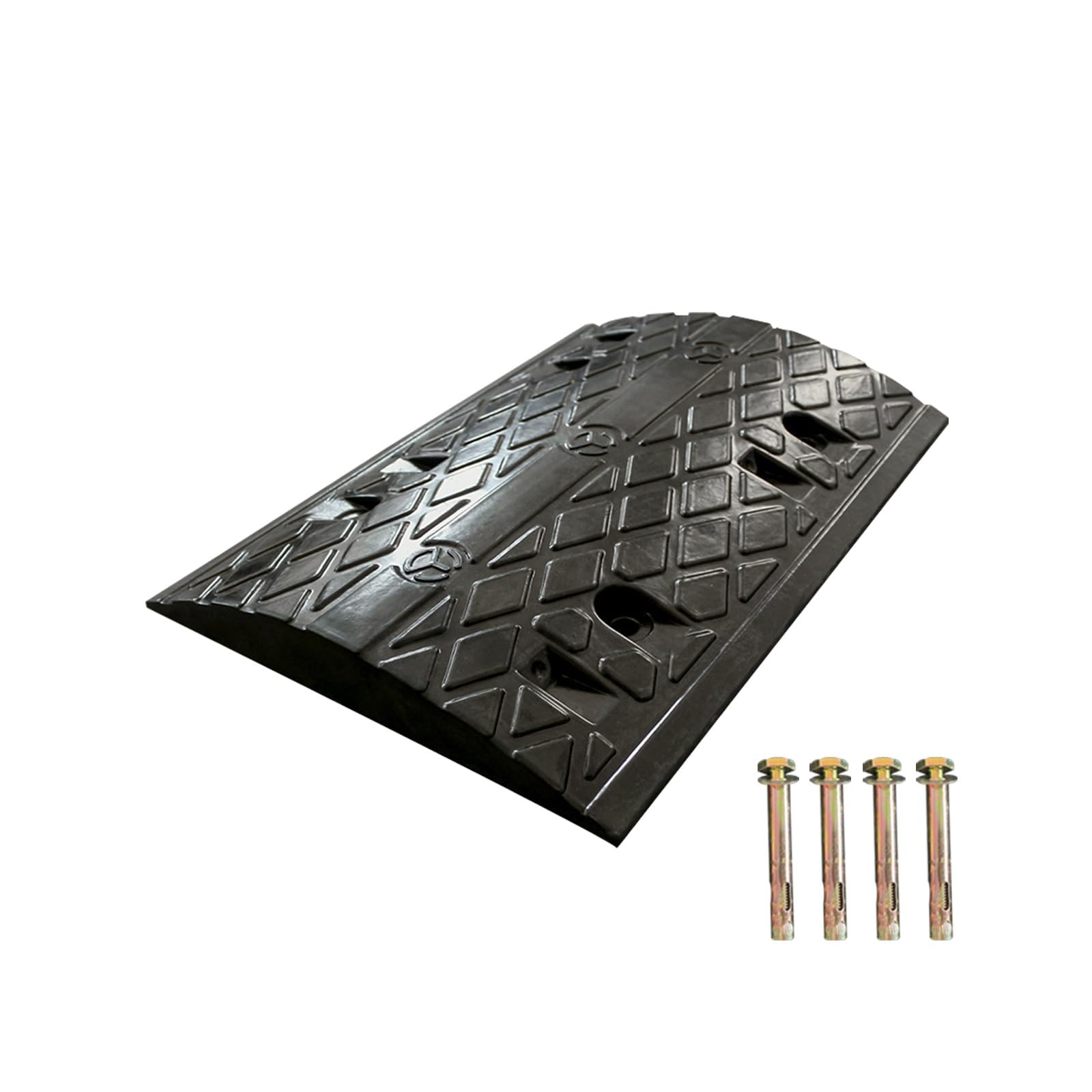 Gumowe progi zwalniające do kontroli ruchu, Gumowe progi zwalniające Amortyzujące antypoślizgowe 18t Multicolor(Black)