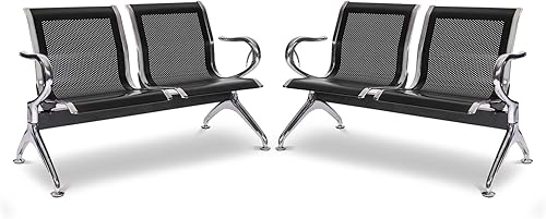 Miniatura 9 de Kinsuite Banco de recepción del aeropuerto sillas de la sala de espera 2 asientos sillas de invitados con brazos para el banco de la oficina