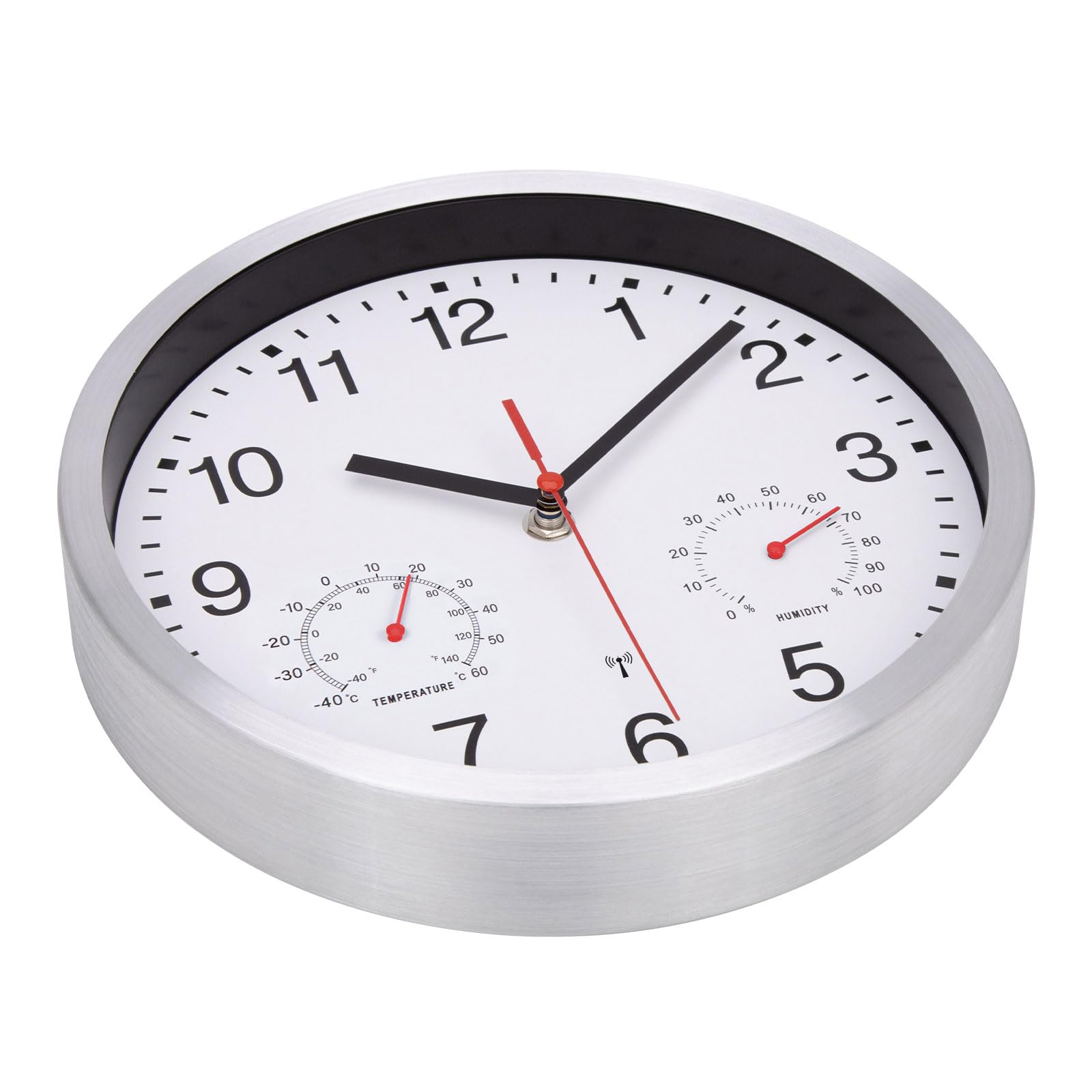 ACCSHINE Orologio da parete radiocontrollato da 25cm, senza ticchettio, silenzioso, funzionamento a batteria al quarzo, facile da leggere per camere, casa, cucina, camera da letto, ufficio, scuola