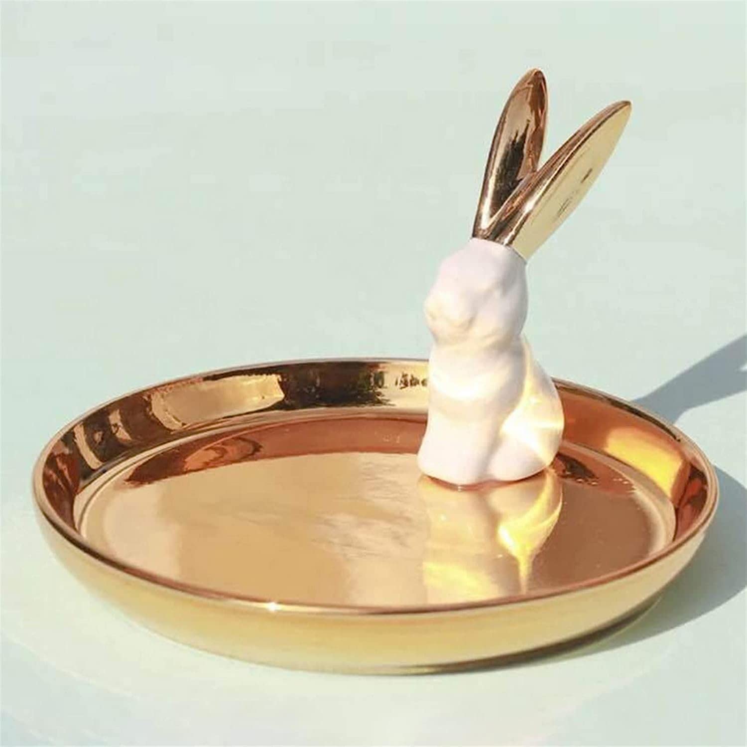 AVFORA Caja pequeña for joyería, bandeja de baratijas de cerámica, soporte for anillo, plato, bandeja de almacenamiento for joyería