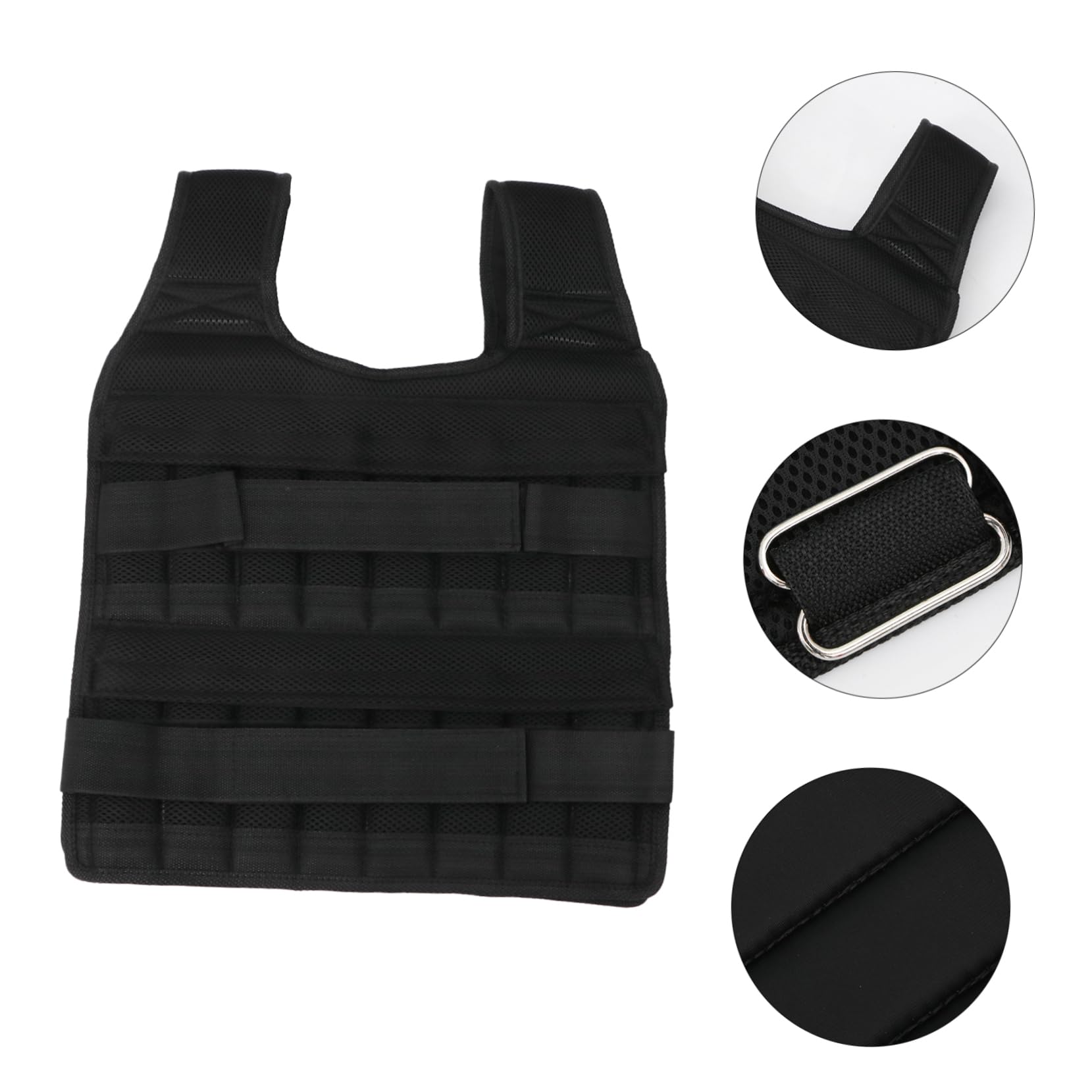 Mipcase Sports Adjustable Weighted Vest for Strength Training Sleeveless Gym Gear for Fitness Running Endurance No Weight Included Black