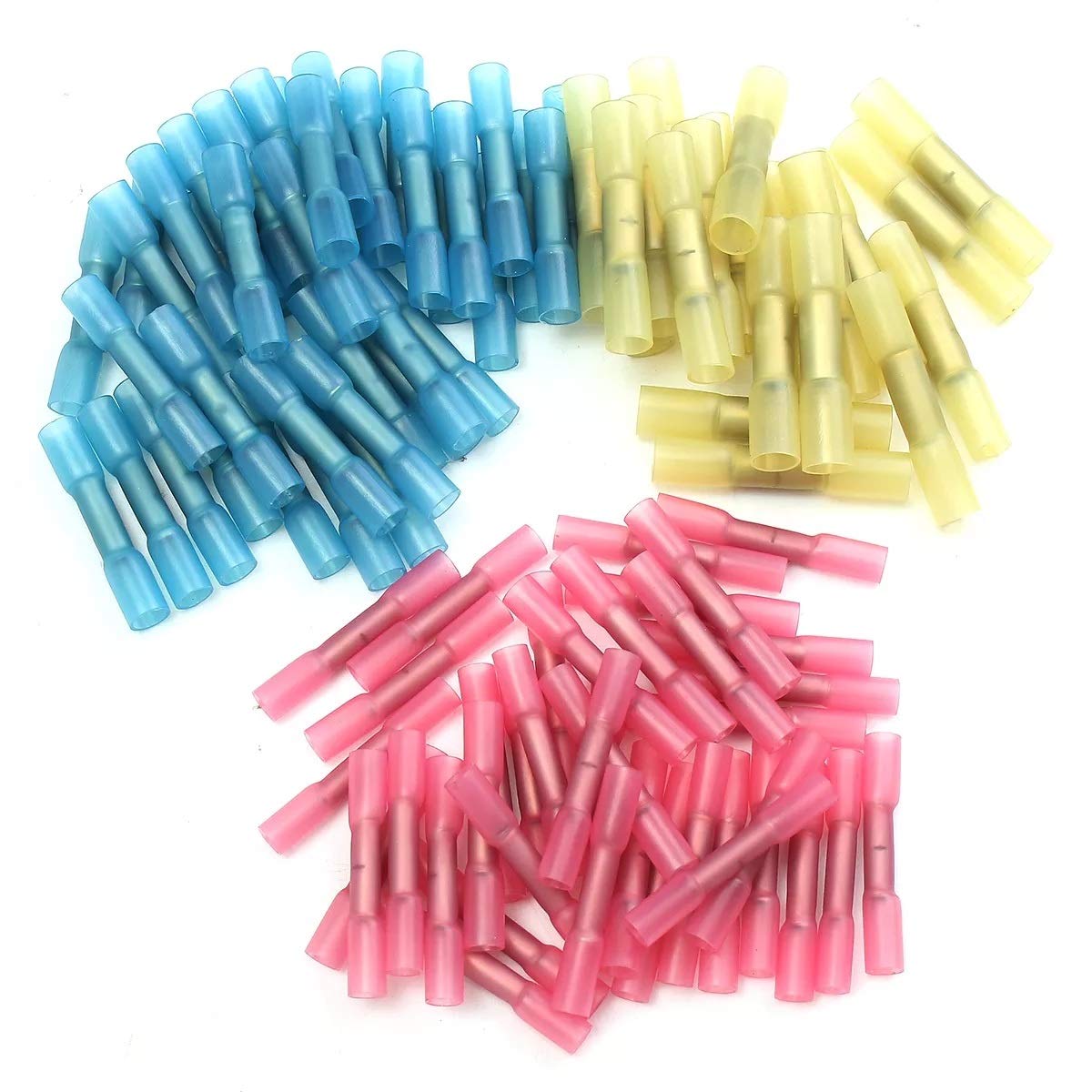 Ri Sheng Jian Zhu Insulated Heat Shrink Wire Connectors Terminals Waterproof Marine Automotive Copper Wire Crimp Terminals Electrical Kits 100Pcs Circular Connector