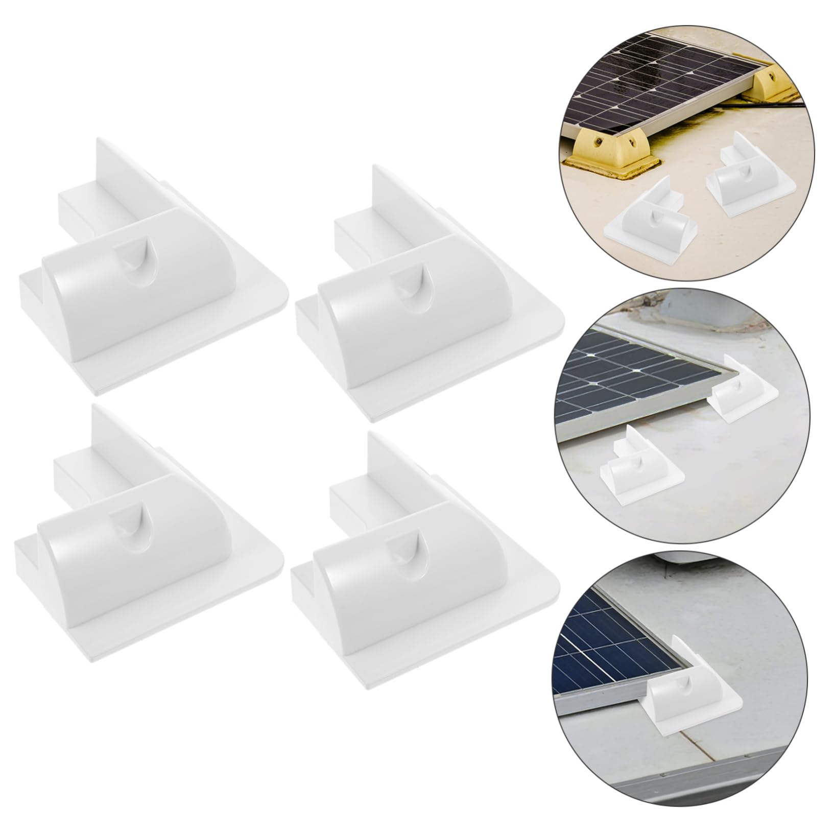 Supporto Necessità e Tetti Fotovoltaici per Camper Pannelli Forare Piani in Abs Bianco senza Protezione per Pannelli Solari, Kit 4 Pezzi per Outdoor