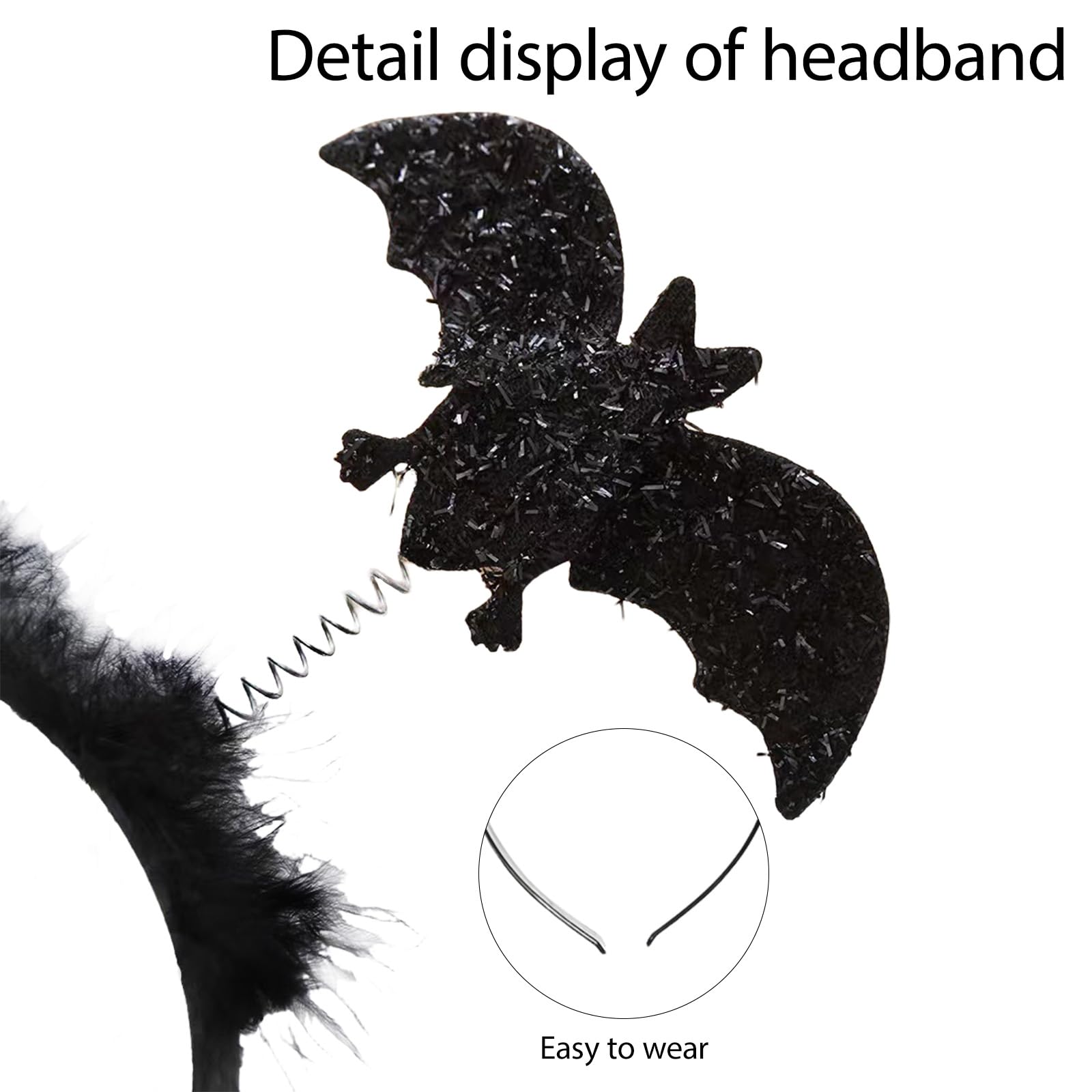 GWAWG Halloween Headbands Witch,Devil Horns Spider,Bat,Headwear for Women Kids, Adults,Party Favors,Halloween Accessories (4) - Image 3