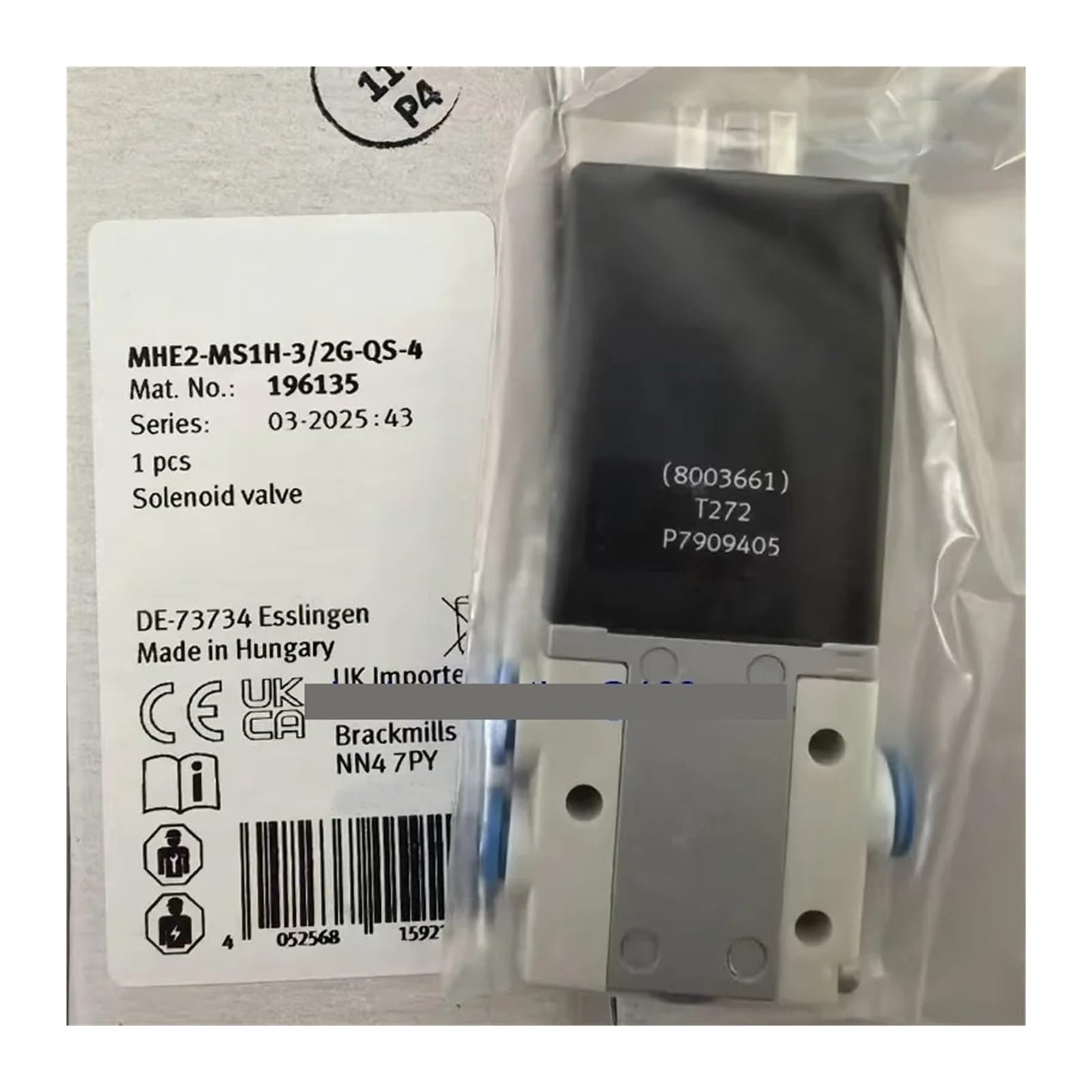 KSZHZYMGX Solenoid Valve MHE2-MS1H-3/2G-QS-4 196135 MHE2-MS1H-3/2G-QS-4-K 196137(196135)