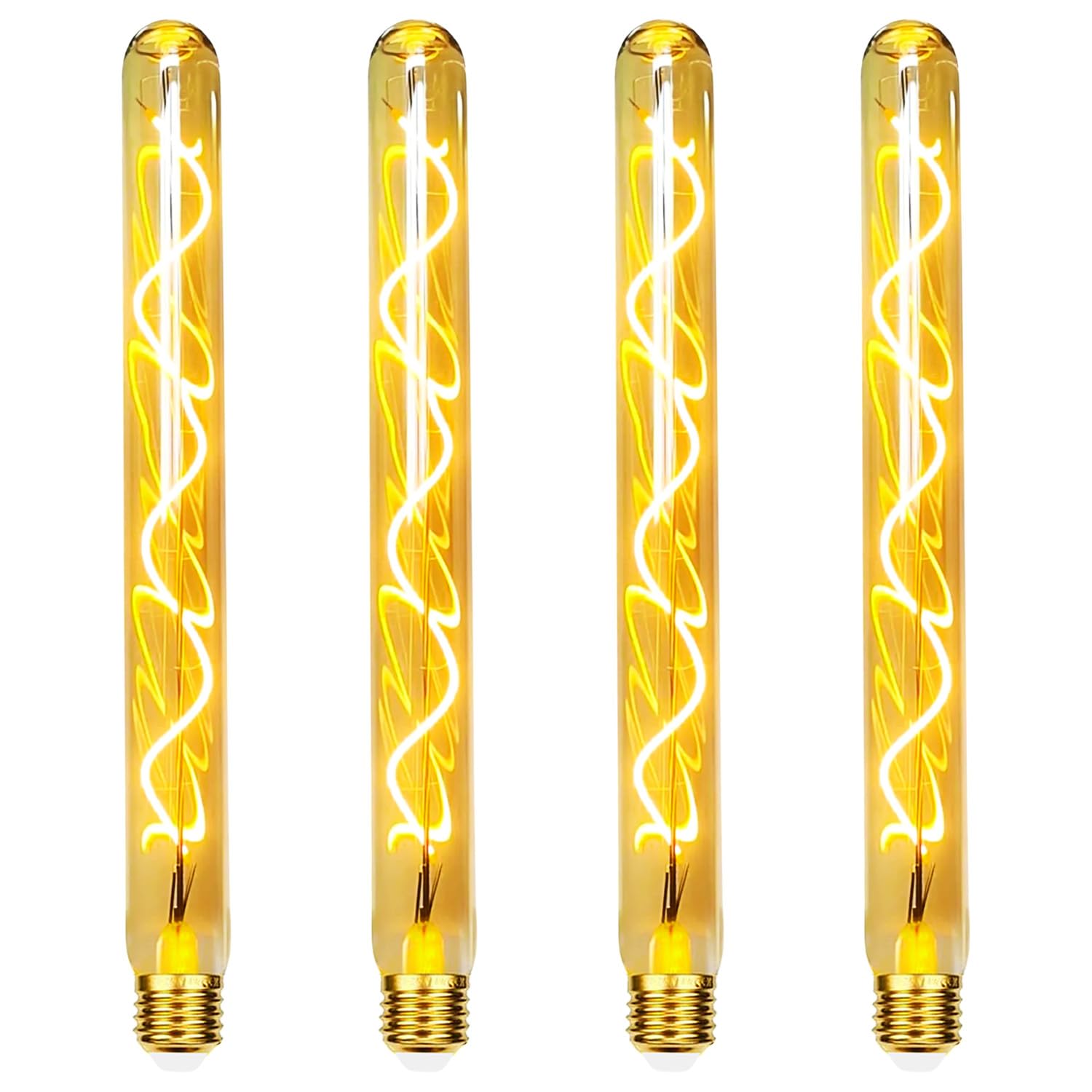 Edison Retrò Lampadina E27, E27 LED Retrò Lampadina 4W Regolabile 30 cm di Lunghezza T30 Retro Lampadine LED luce vetro custodia decorazione soggiorno, caffè e bar - 4 pezzi