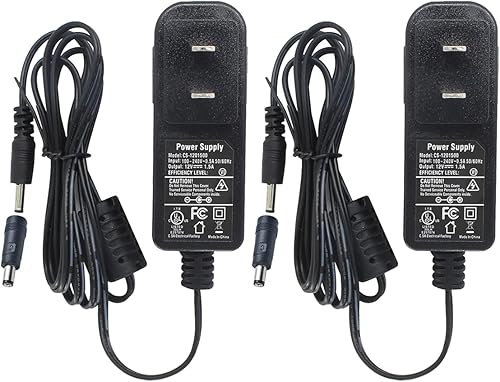 2 paquetes de CA a CC 12V 1.5A adaptador de alimentación Enchufe de conmutación 0.138 in x 0.053 in UL listado FCC