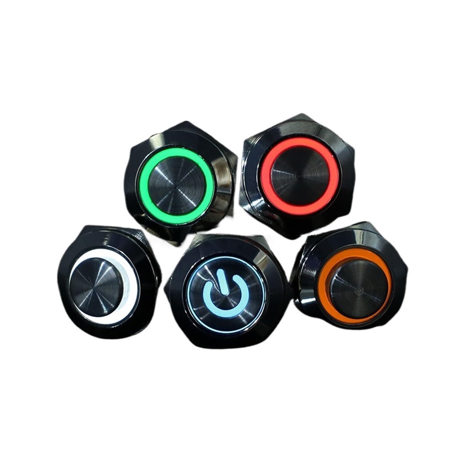 Interrupteur étanche 12mm avec LED bouton poussoir métal 6V blanc