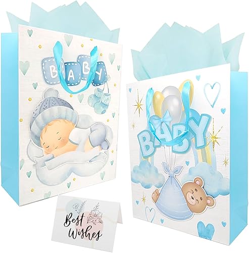 Miniatura 1 de CC wonderland zone Bolsa de regalo para niña, bolsas de regalo rosa claro, con papel de seda y tarjeta (12.5 x 10 x 3.9 pulgadas, rosa claro, 2