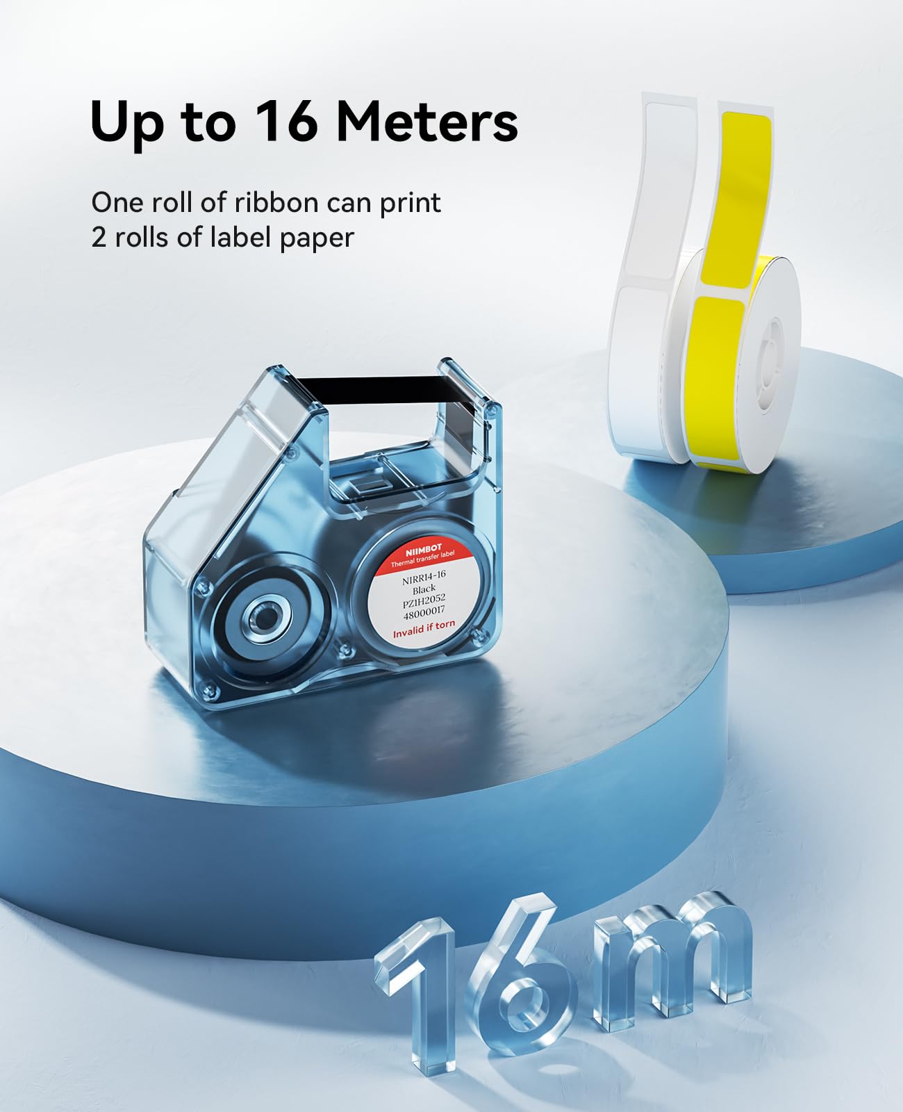 NIIMBOT B18/N1 Compatible Label Ribbon - 16 Meter Blue Thermal Transfer Tape Replacement