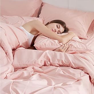 Bedsure California King Comforter Set - Cal King Bed Set 7 Pieces, Pinch Pleat Pink Cali King Bedding Set with Pintuck Comforter, Sheets, Pillowcases & Shams