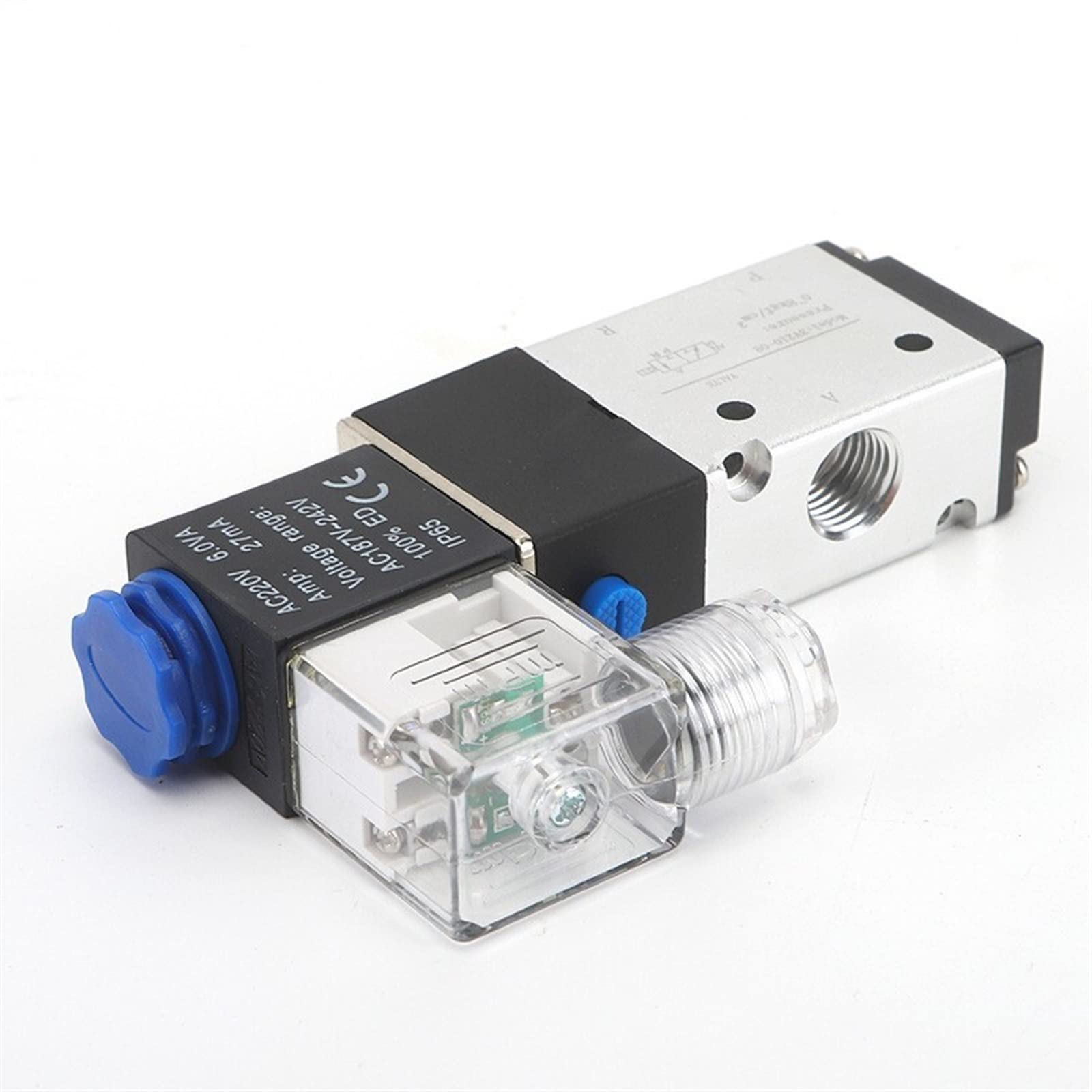 Pneumatyczny zawór elektromagnetyczny 3V210-06/08 DC12 V 24 V AC110 V 220 V 3-drożny 2 pozycje, zawór kierunkowy powietrza, gazowy magnetyczny zawór 1 szt. (3v210-06 AC220v)