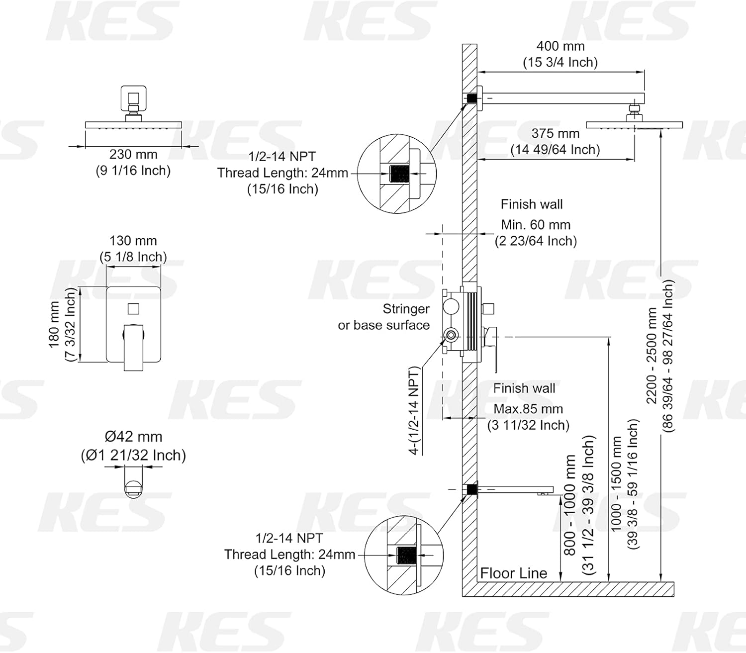 Top Rated KES Shower System with Tub Spout Shower Faucet Set Rain Shower Head Tub Faucet Brushed Brass, XB6233-BZ Best Review KES Shower System with Tub Spout Shower Faucet Set Rain Shower Head Tub Faucet Brushed Brass, XB6233-BZ