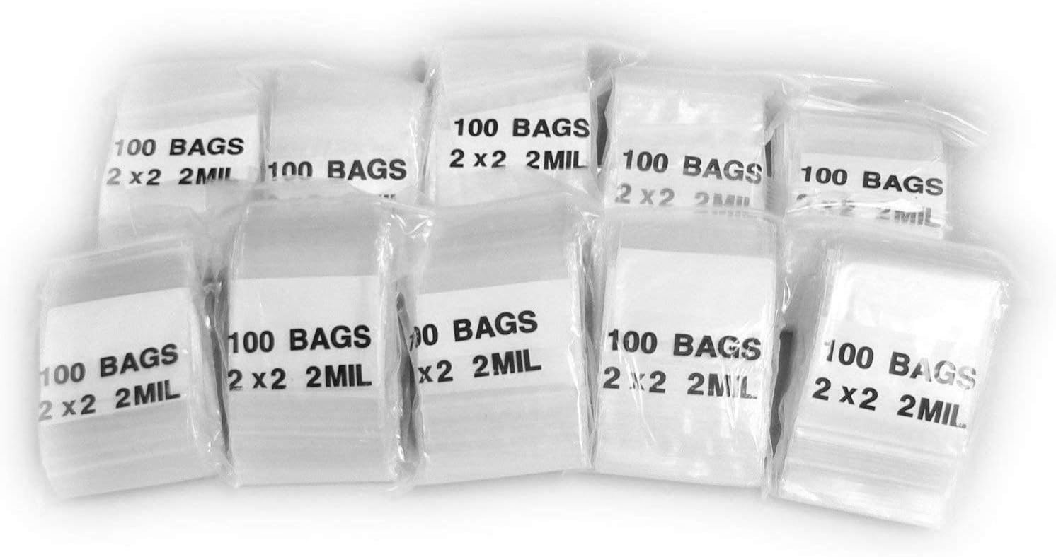 iMBAPrice 1000 - (2'' x 2'') Clear Reclosable Zipper Bags, Total 1000 Bags
