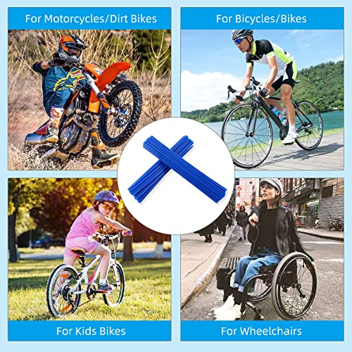 Image of Spoke Skins Spoke Covers: 8-21 inch Rims Protector & Decoration for Dirt Bike | Bike | Bicycle | Wheelchair | Motorcycle - 72Pcs