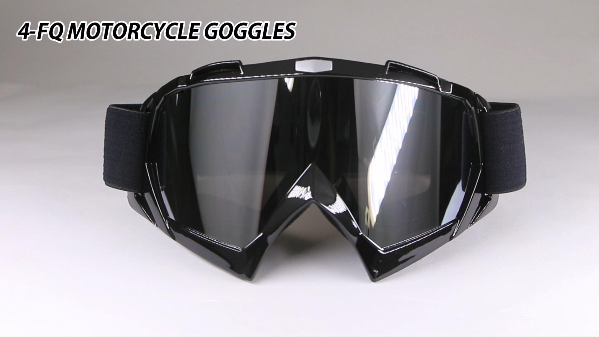4-FQ Motorcycle Goggles Dirt Bike Goggles Anti UV Safety Goggles Anti Scratch Motocross Goggles Dustproof Motorcycle Glasses Motorbike Goggles for Cycling Riding Climbing Skiing-Sliver Lens : Automotive