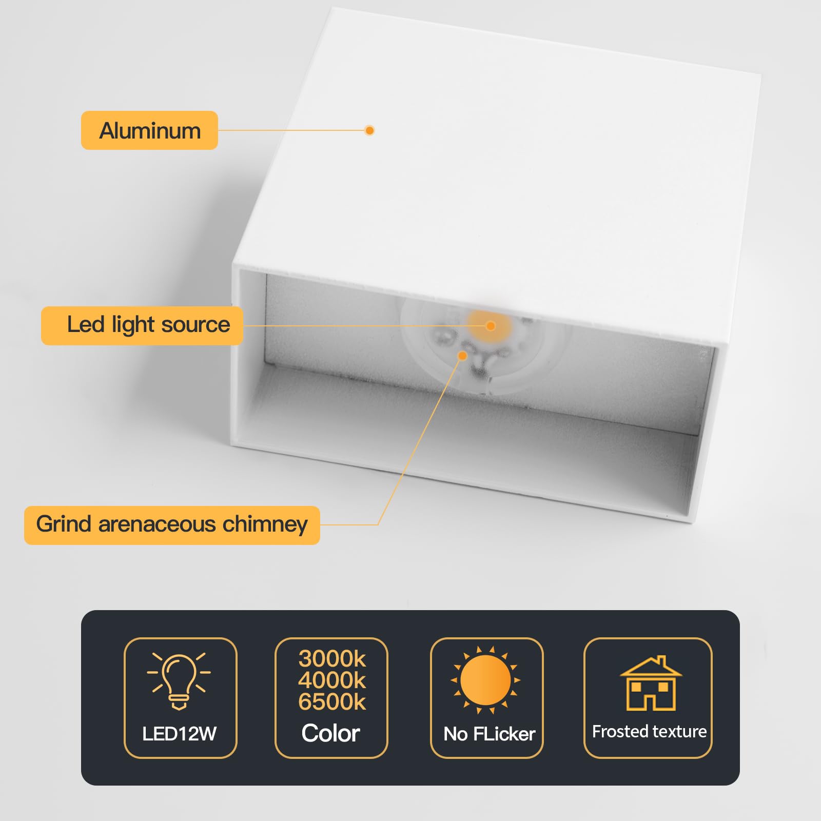 FUPE 2 Pezzi Applique da parete interno,LED Lampada da Parete interno,Moderno Up Down Applique da Parete 12W Bianco Neutro,Lampada da Parete Interni 1200LM per soggiorno,camera da letto,corridoio