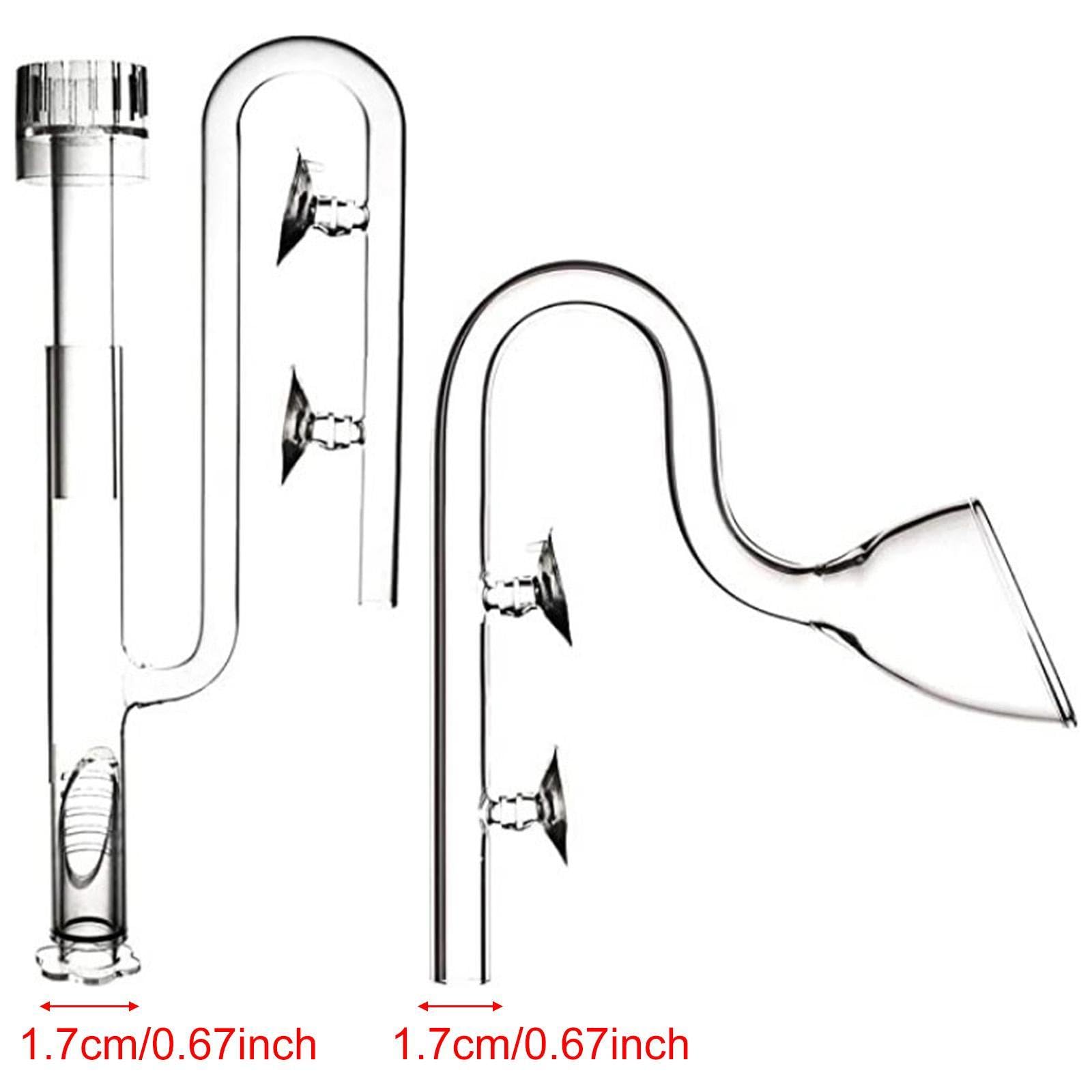 Aquatic Lily Tube Set Oberflächenfilter Aquarium Glas Skimmer Saugnapf Einlassrohr Auslassrohr Isolierend mit Regulierung für Aquarien Pflanzenbecken, Mehrfarbig, 17mm