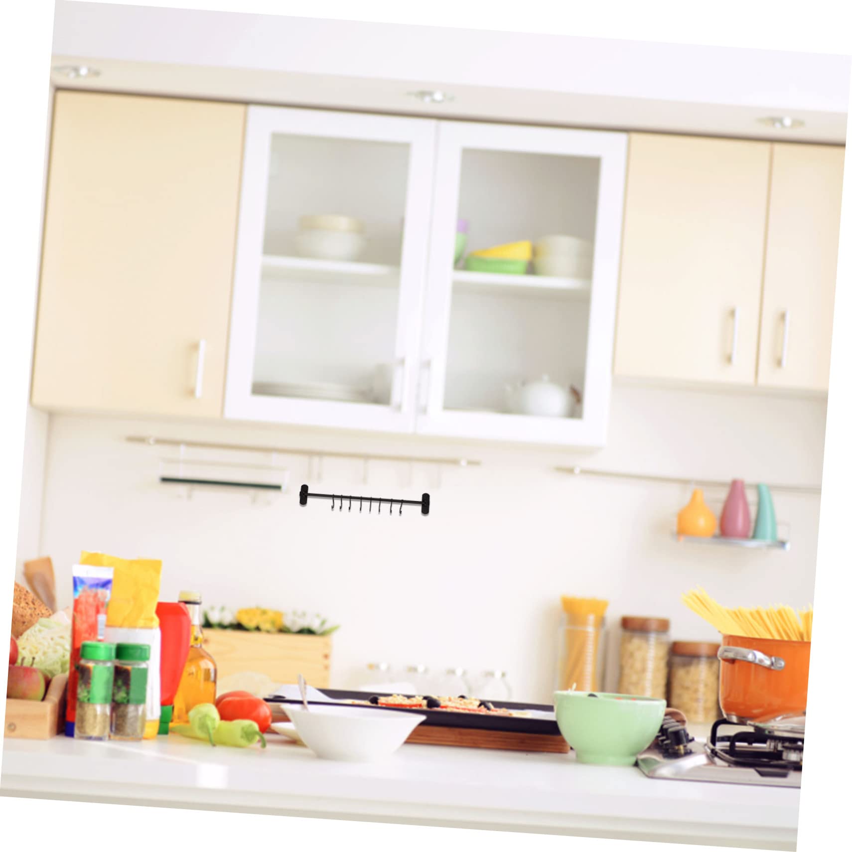 OSALADI 2pezzi Gancio Murale Alluminio Per Cucina e Bagno Supporto Multi-funzione Con Ganci Installazione Senza Design Elegante e Resistente Per Utensili e Abbigliamento
