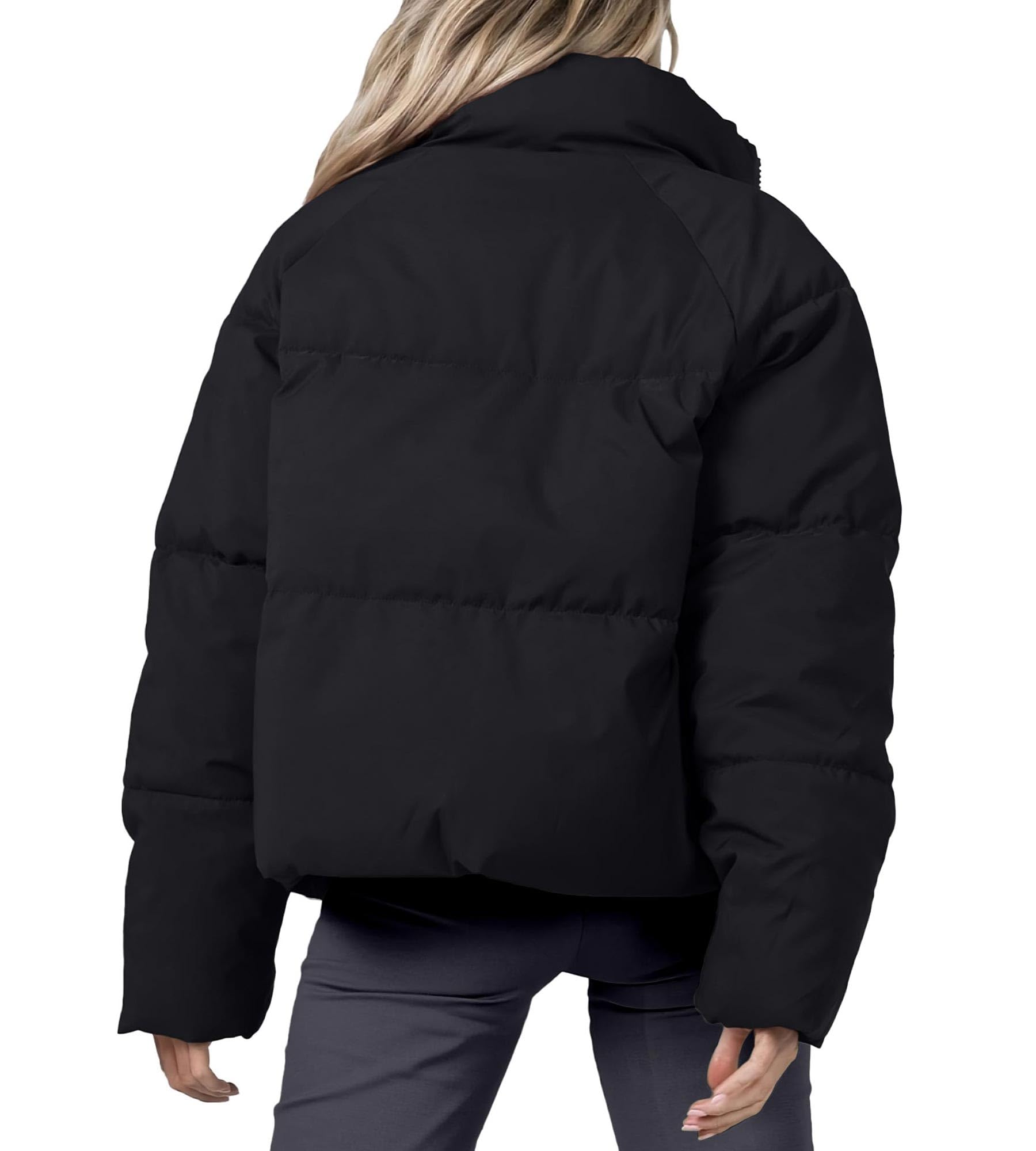 Piumino corto invernale da donna 2023 a maniche lunghe giacca corta leggera con zip cappotto con tasche