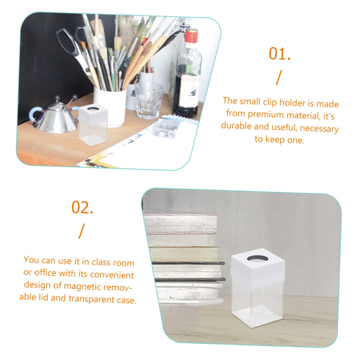 10pezzi Dispenser Per Clip Organizer Per Graffette e Accessori Scrivania