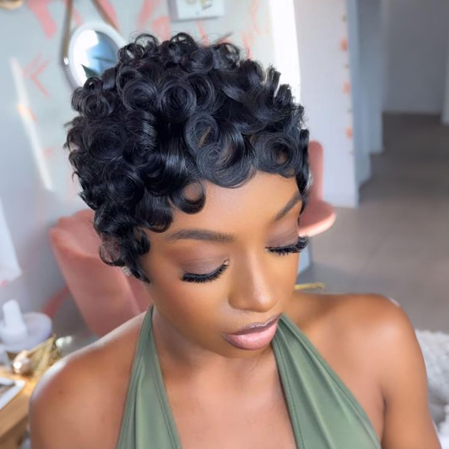 Amazon.com : Yviann Pixie Cut Wig Human Hair Short Pixie 