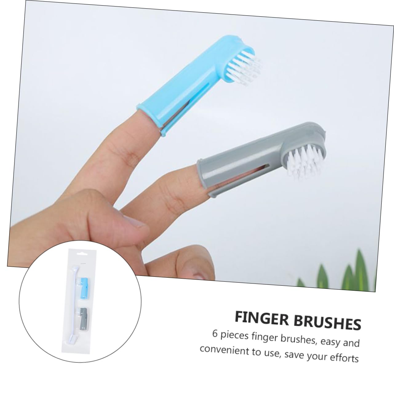 Toddmomy 3Pcs Double Head Dog Cat Toothbrushes and Finger Toothbrushes for Cleaning Promotes Fresh Breath and Healthy Teeth