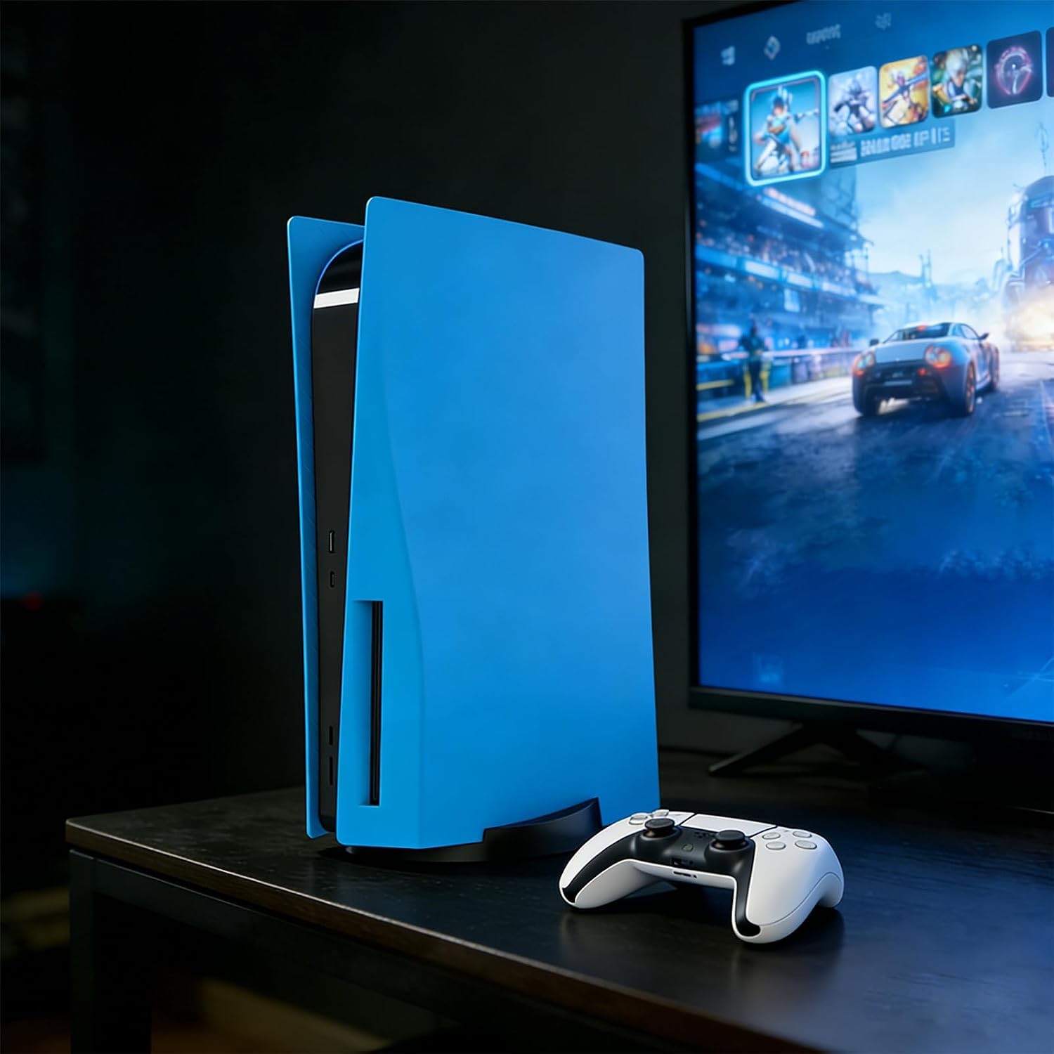 arVin Piastra laterale di ricambio per PS5, copertura di ricambio per console PS5, accessori antipolvere per console PS5, custodia in ABS (blu stella, versione disco)