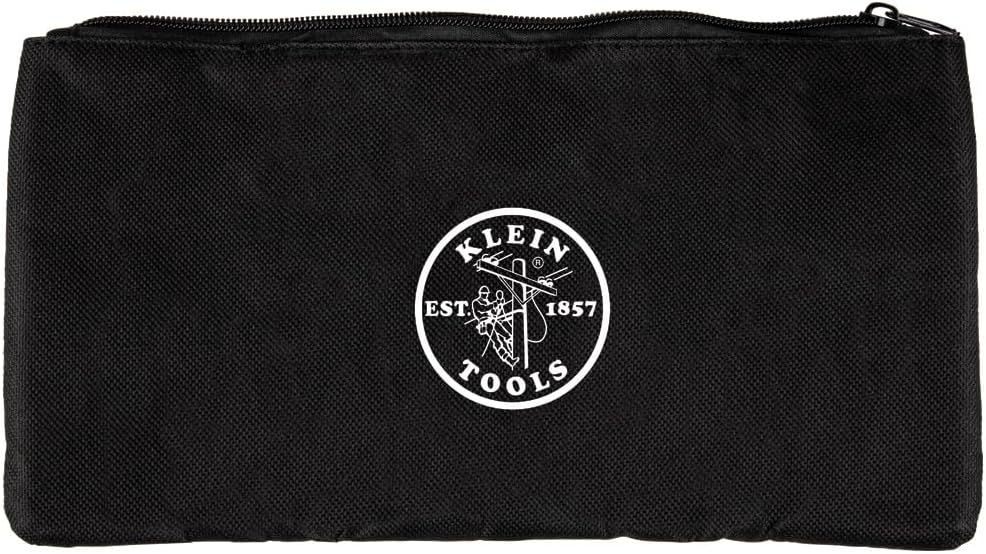 Klein Tools VDV770-500 Nylon Zipper Pouch, Divided Zip Black Bag, Various Use Including for Tone and Probe Kit No VDV500-820
