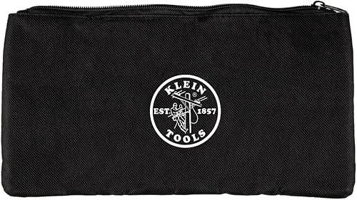 Klein Tools VDV770-500 Bolsa de nailon con cremallera, bolsa de herramientas negra dividida, varios usos, incluyendo kit Klein Tools Tone y sonda Nº