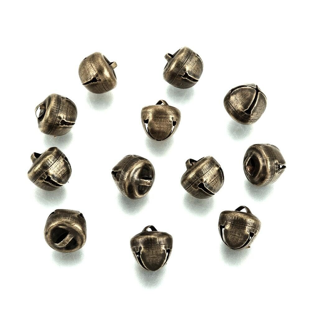 Metal Alloy Christmas Jingle Bell Charms Antique Bronze 8mm Pack Of 30