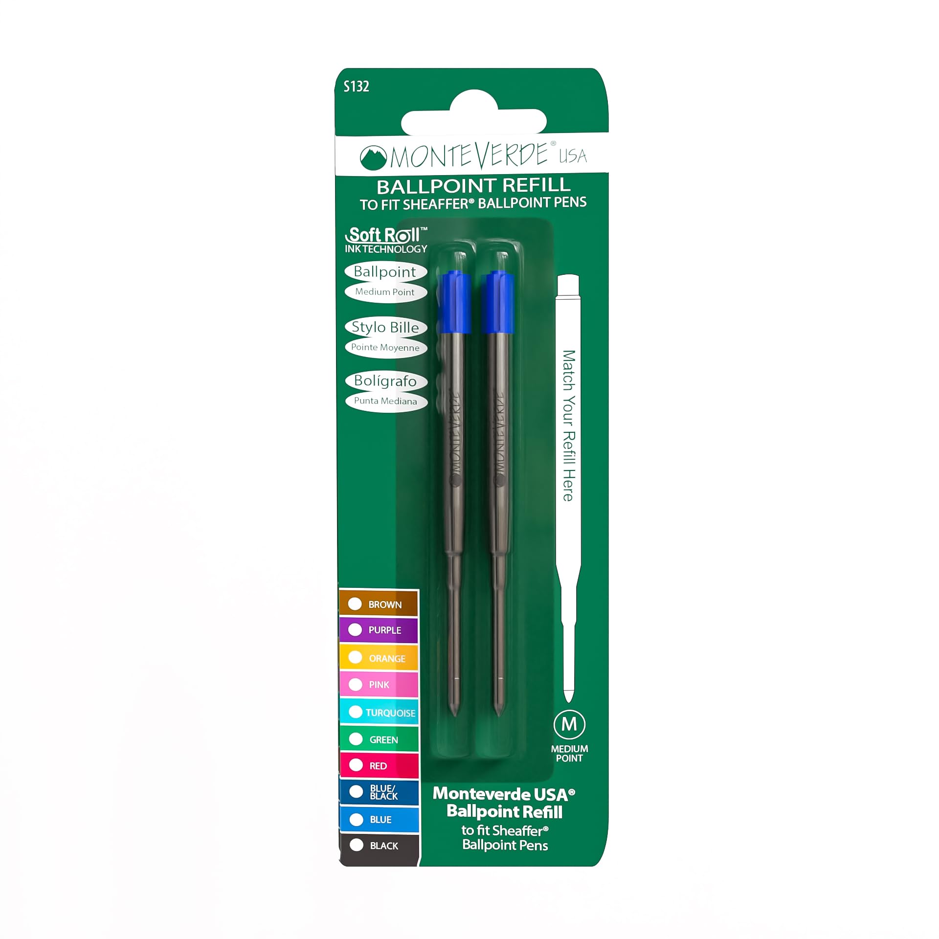 2 Ricariche Monteverde Per Penna A Sfera Sheaffer – Colore Blu – Scrittura Scorrevole Soft Roll - 4
