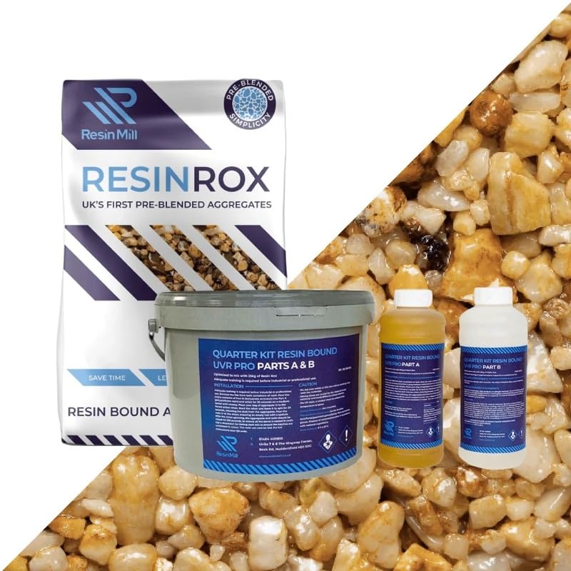 Resin Mill ResinRox Grey Slate Resin Bound Gravel Kit – UV Stable Polyurethane Resin & Pre-Blended Aggregate for 1m² – DIY Resin Bound Surfacing for Driveways, Paths, Patios & Gardens (Meadow)