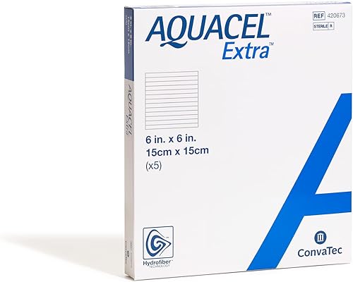 Miniatura 8 de AQUACEL Apósito extra hidrofibra bidimensional de 6 x 6 pulgadas suave y absorbente no tejido 420673 caja de 5
