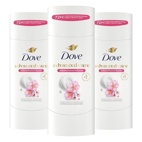 Dove Advanced Care Antiperspirant Deodorant for Women Sakura Blossom & Yuzu 3 pack 72 hour sweat and odor protection 2.6 oz