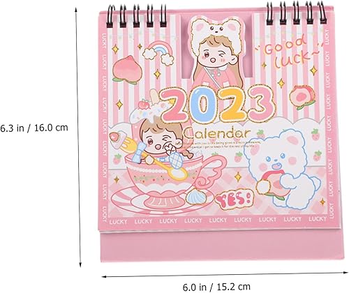 Miniatura 7 de Didiseaon 4 Pcs paper calendar for home Coil desk bunny notebook spiral miniature decorations easel Vertical desktop 2023 paper calendar small