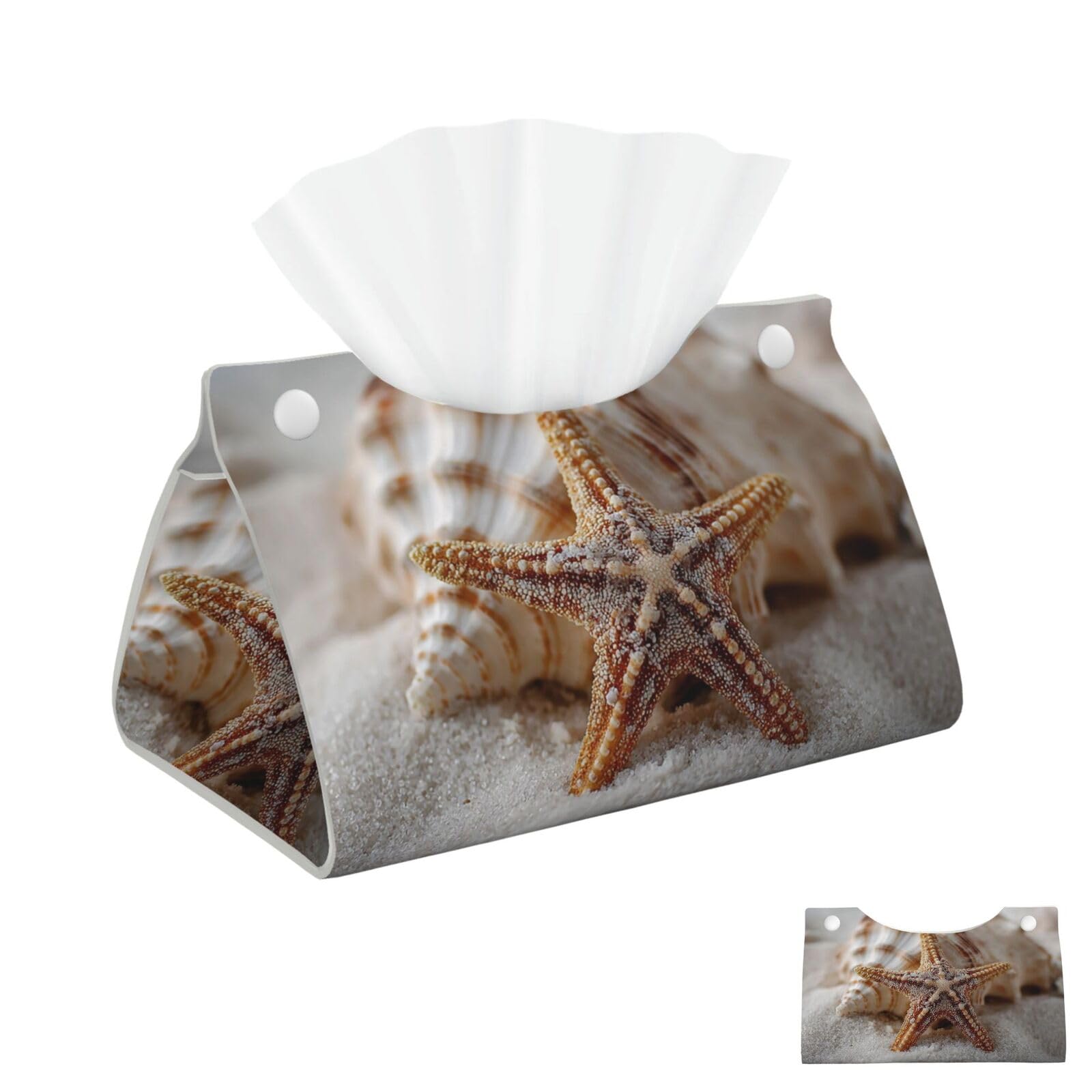 Sandbeach Shell Starfish Tissue Box Cover Square Cube Boxes