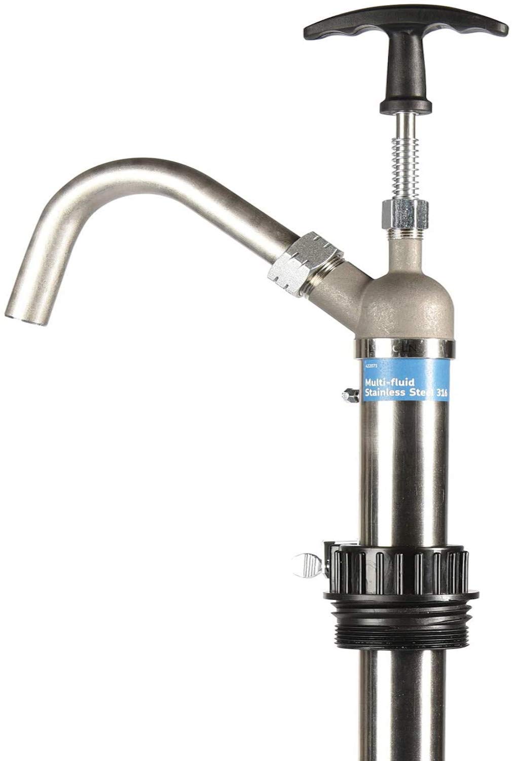 Lincoln 1390 Lift Action Self Priming Transfer Fluid Pump, Alloy 316 Stainless Steel, Non-corrosive, For DEF and Harsh Fluids, Adjustable Bung, Welded