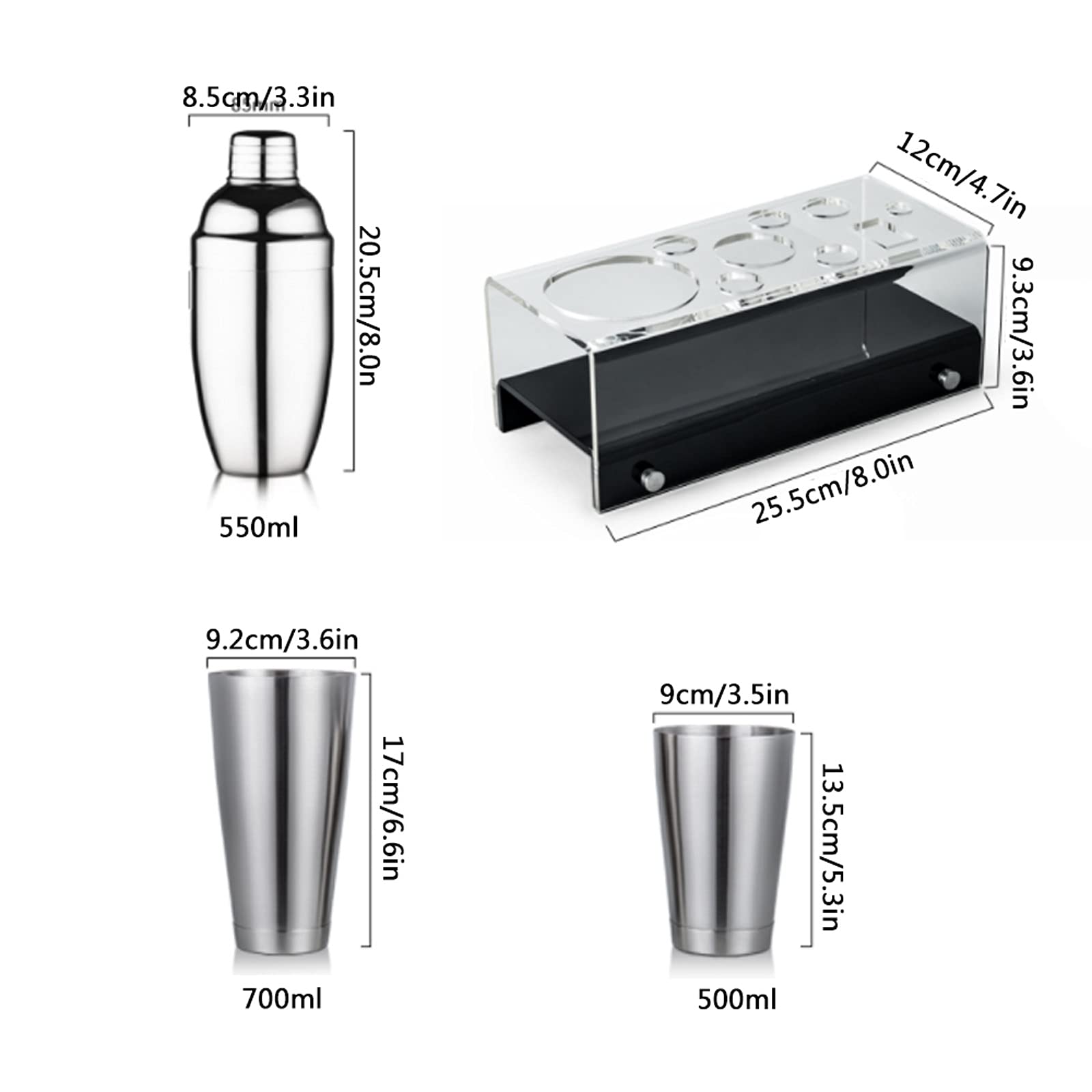 Shaker do koktajli Pij blender Zestaw Shaker Cocktail Set Barman Zestaw Koktajlowych Koktajl Shaker Bar AKCESORIA DO HOME BAR SET Shaker Bar (Kolor: F)