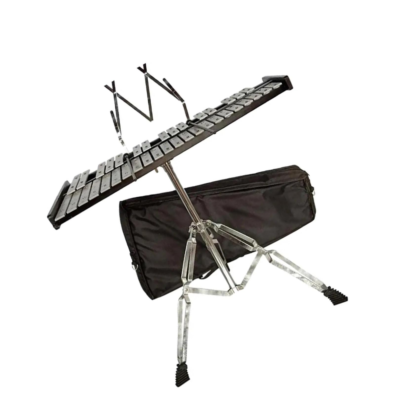 Instrument de Percussion Glockenspiel en métal Durable à 37 notes avec pupitre et sac Glockenspiel Percussion Instrument